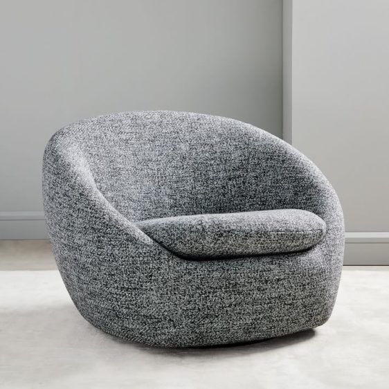cozy swivel chair chunky melange charcoal