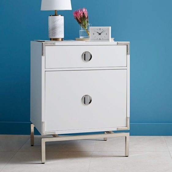 White campaign store nightstand