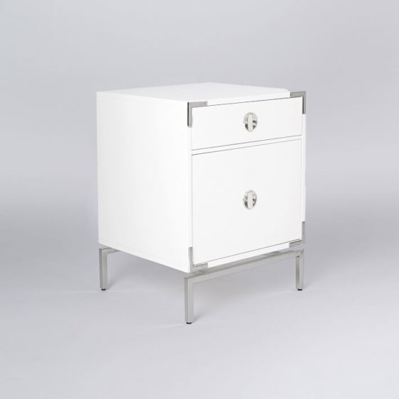 Campaign Nightstand White Lacquer Cre8 NYC   Malone Campaign Nightstand White Lacquer O3 562x562 