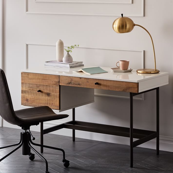 paulo wood writing desk with storage