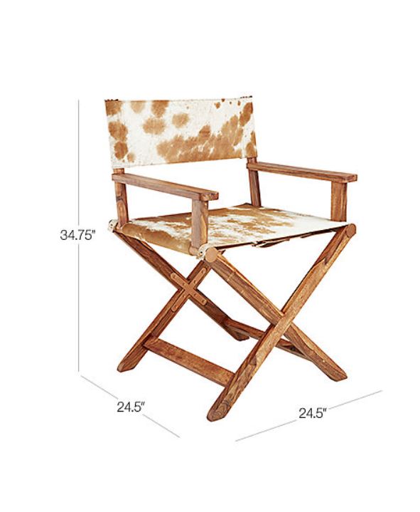 cow print directors chair