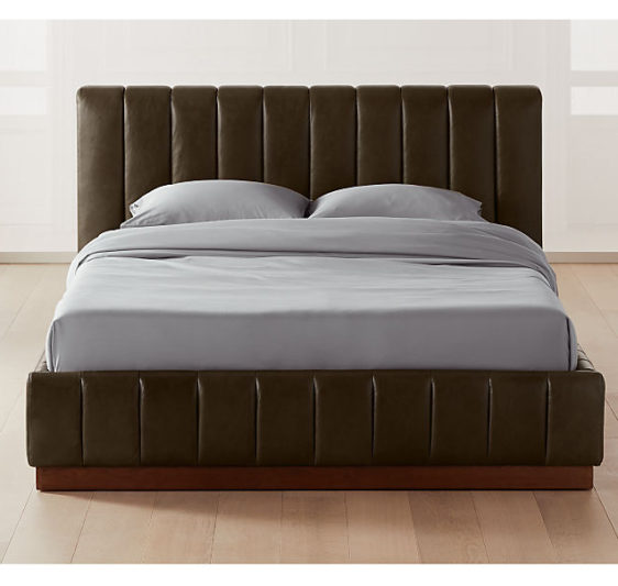 Forte Leather Bed Cre8 Nyc, Leather Queen Bed