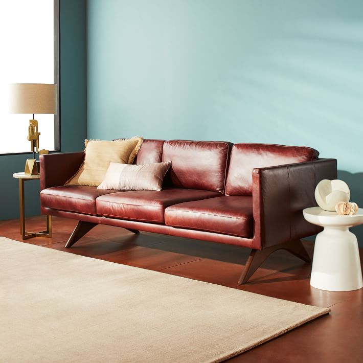 Down Filled Leather Sofa Cre8 Nyc, Down Filled Leather Sectional Sofa