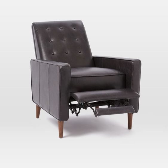 Rhys Mid-Century Leather Recliner